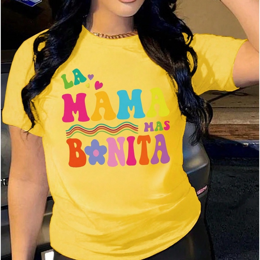 Women's Letter Print Stand Collar T-shirt